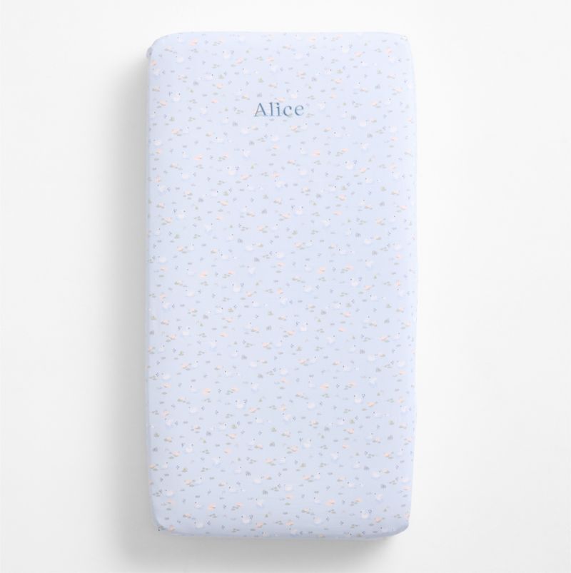 Enchanted Swan Organic Cotton Baby Crib Fitted Sheet - image 1 of 5