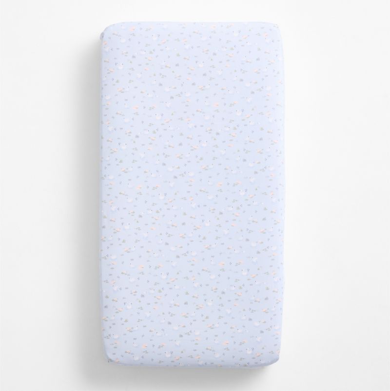 Enchanted Swan Organic Cotton Baby Crib Fitted Sheet - image 2 of 5