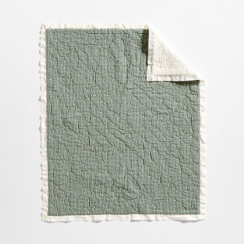 Enchanted Winter Wonderland Embroidered 100% Organic Cotton Baby Crib Quilt - image 5 of 8