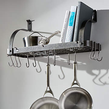 J.K. Adams Grey Wall Mounted Pot Rack + Reviews