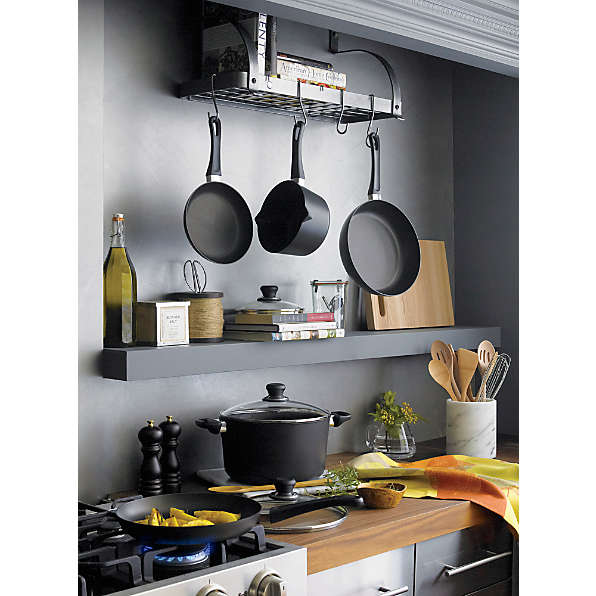 Kitchen Wall Pot Pan Rack,With 10 Hooks,Black - On Sale - Bed Bath & Beyond  - 21737113