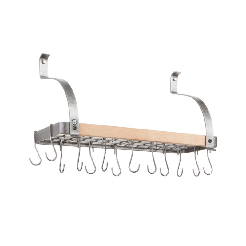 Enclume ® Steel and Wood Bookshelf Wall Pot Rack