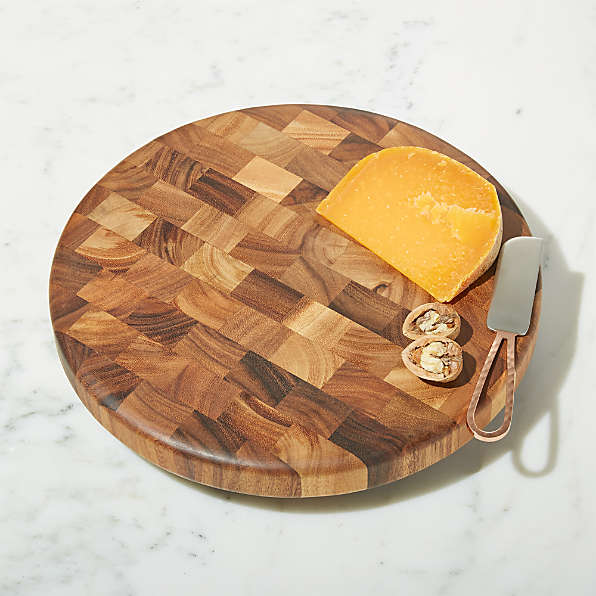 Round Wood Cutting Board, Natural Handmade Wood