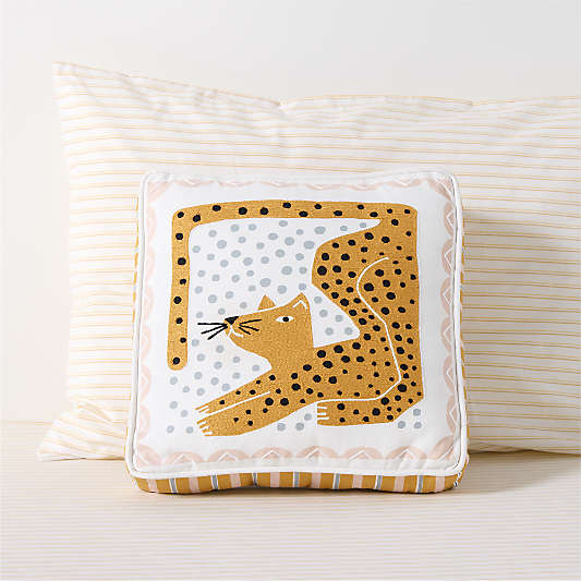 Endangered Animal Lorena Leopard Cotton Kids Throw Pillow