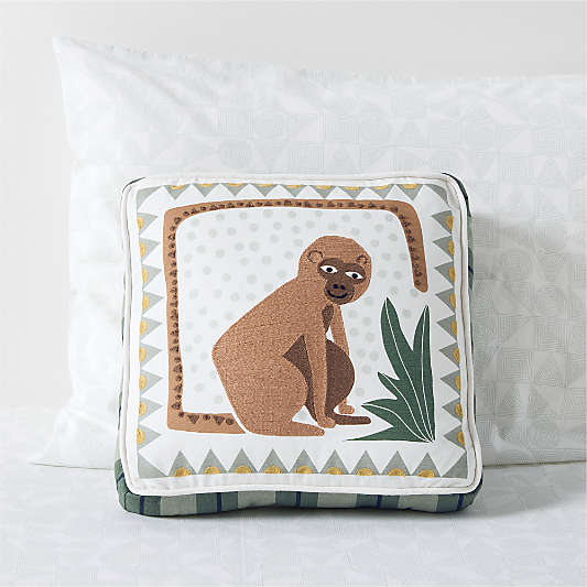 Endangered Animal Majo Monkey Cotton Kids Throw Pillow