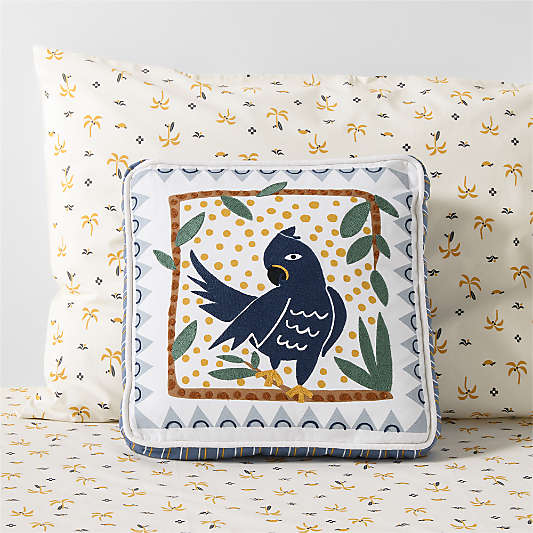 Endangered Animal Paulo Parrot Cotton Kids Throw Pillow