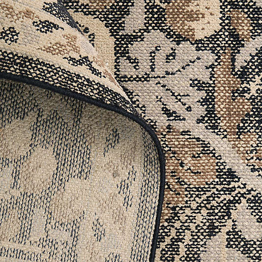 Ennis Performance Traditional Handknotted Deep Brown Rug Swatch 12"x18"