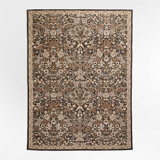 Ennis Performance Traditional Handknotted Deep Brown Rug