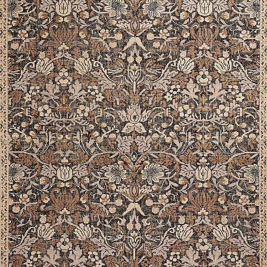 Ennis Performance Traditional Handknotted Deep Brown Rug