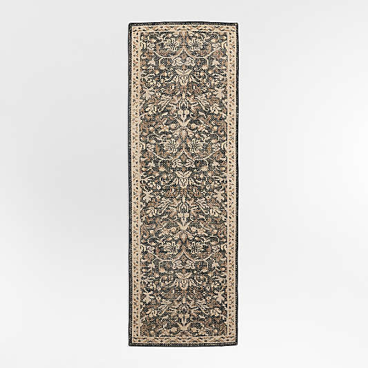 Ennis Performance Traditional Handknotted Deep Brown Runner Rug 2'10"x9'