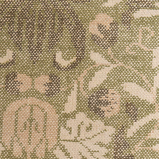 Ennis Performance Traditional Handknotted Green Rug Swatch 12"x18"