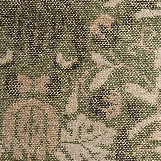 Ennis Performance Traditional Handknotted Green Rug Swatch 12"x18"
