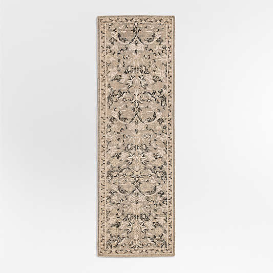 Ennis Performance Traditional Handknotted Grey Runner Rug 2'10"x9'