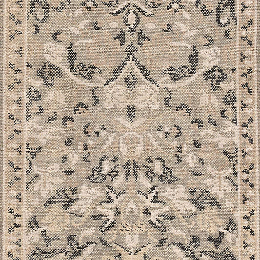 Ennis Performance Traditional Handknotted Grey Runner Rug 2'10"x9'