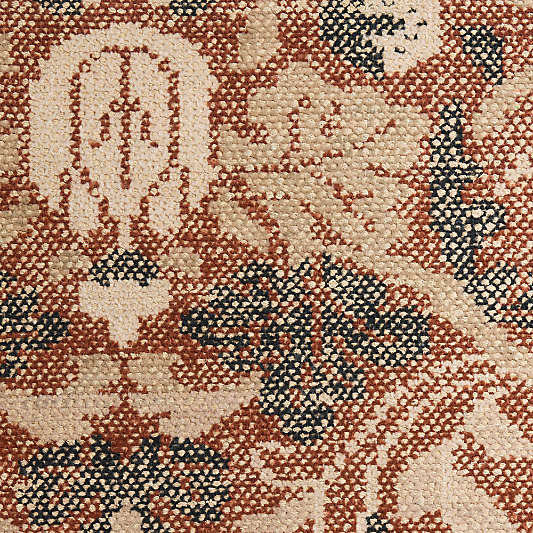 Ennis Performance Traditional Handknotted Rust Red Rug Swatch 12"x18"