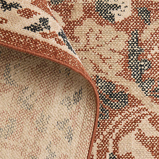 Ennis Performance Traditional Handknotted Rust Red Rug Swatch 12"x18"