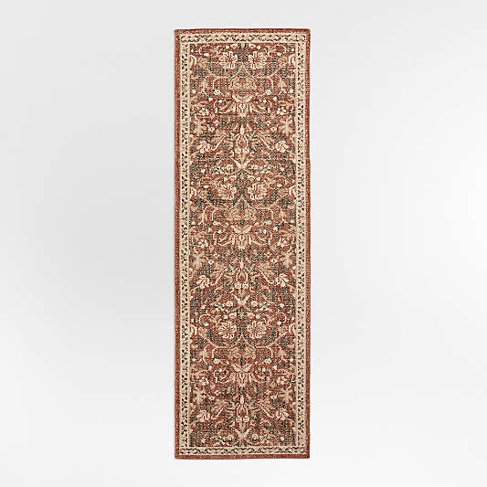 Ennis Performance Traditional Handknotted Rust Red Runner Rug 2'10"x9'
