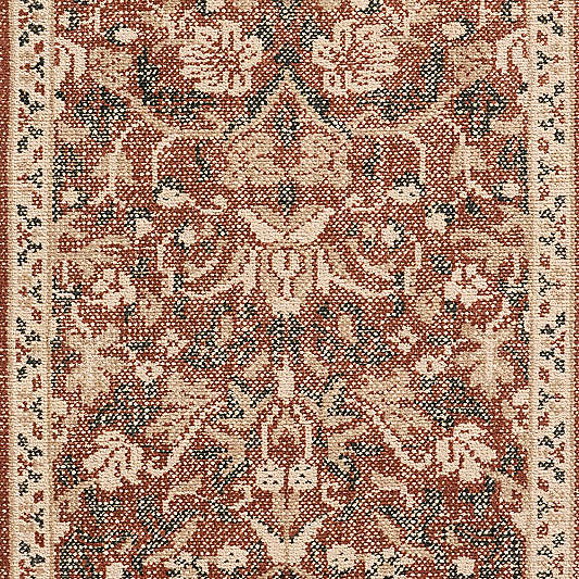 Ennis Performance Traditional Handknotted Rust Red Runner Rug 2'10"x9'