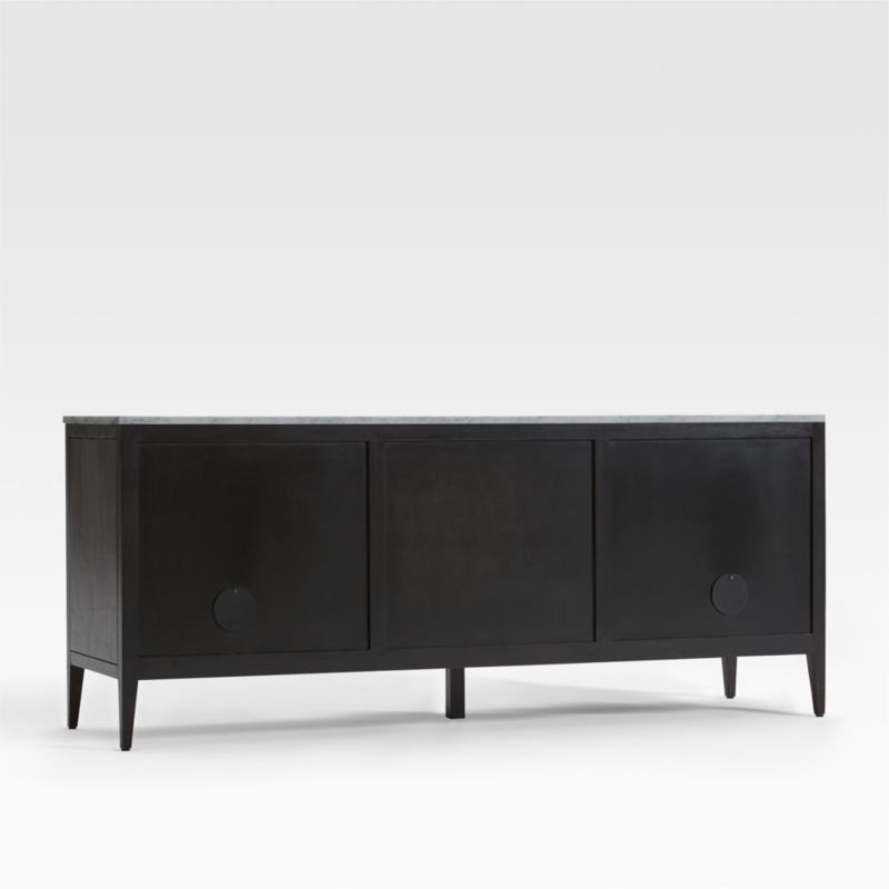 Enzo 72" Black Storage Media Console with Marble Top