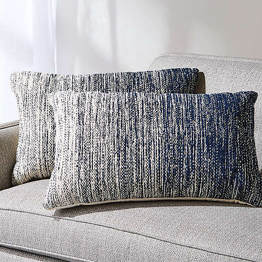 Enzo 24"x16" Blue Ombre Throw Pillows, Set of 2