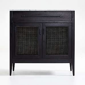 Crate and barrel on sale black bar cabinet