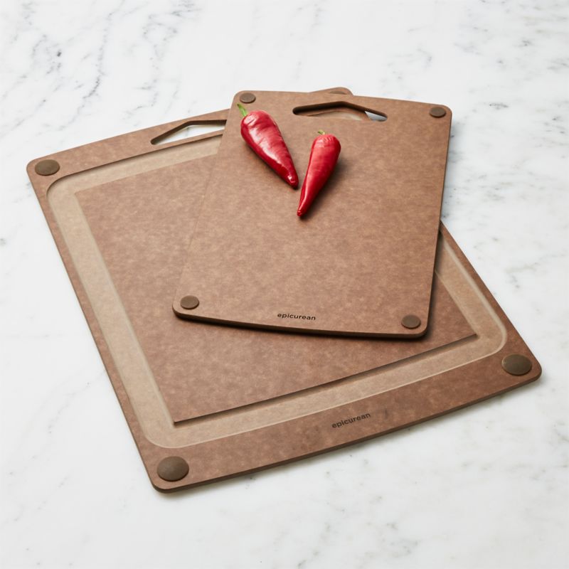 2-Piece Acacia Non-Slip Cutting Board Set