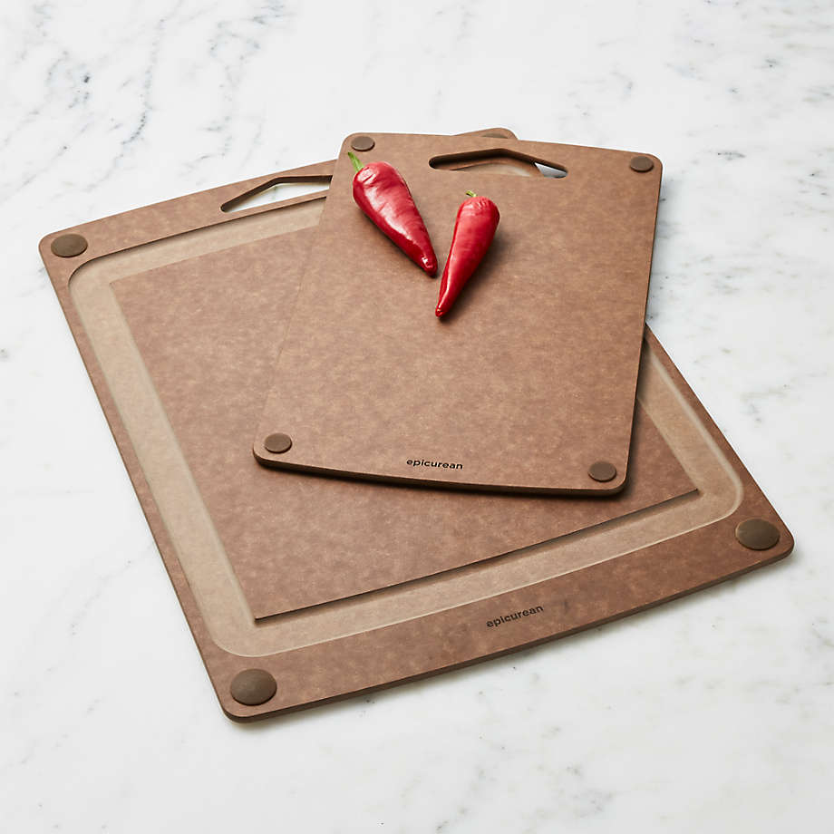 Recycled Paper Cutting Board Set Brown - Combekk
