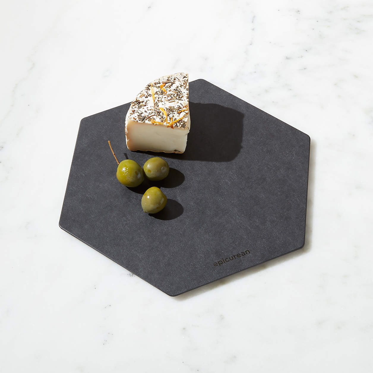 Epicurean Black CutandServe Hexagon Paper Composite Cutting Board