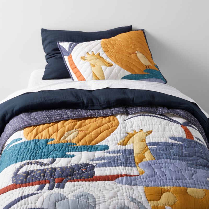 Supersoft Midnight Navy Blue Organic Cotton Gauze Kids Full/Queen Duvet Cover - image 4 of 10