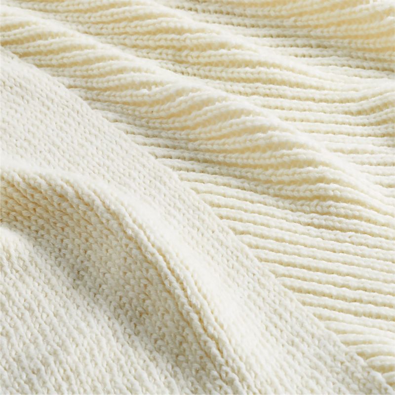 Equinox 70"x55" Cream Sweater Knit Throw Blanket - image 9 of 10