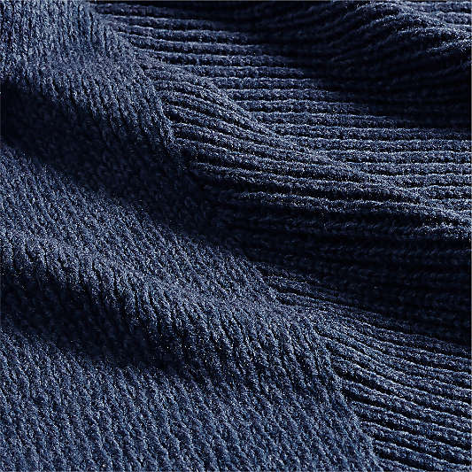 Sweater Knit 70"x55" Deep Indigo Blue Throw Blanket