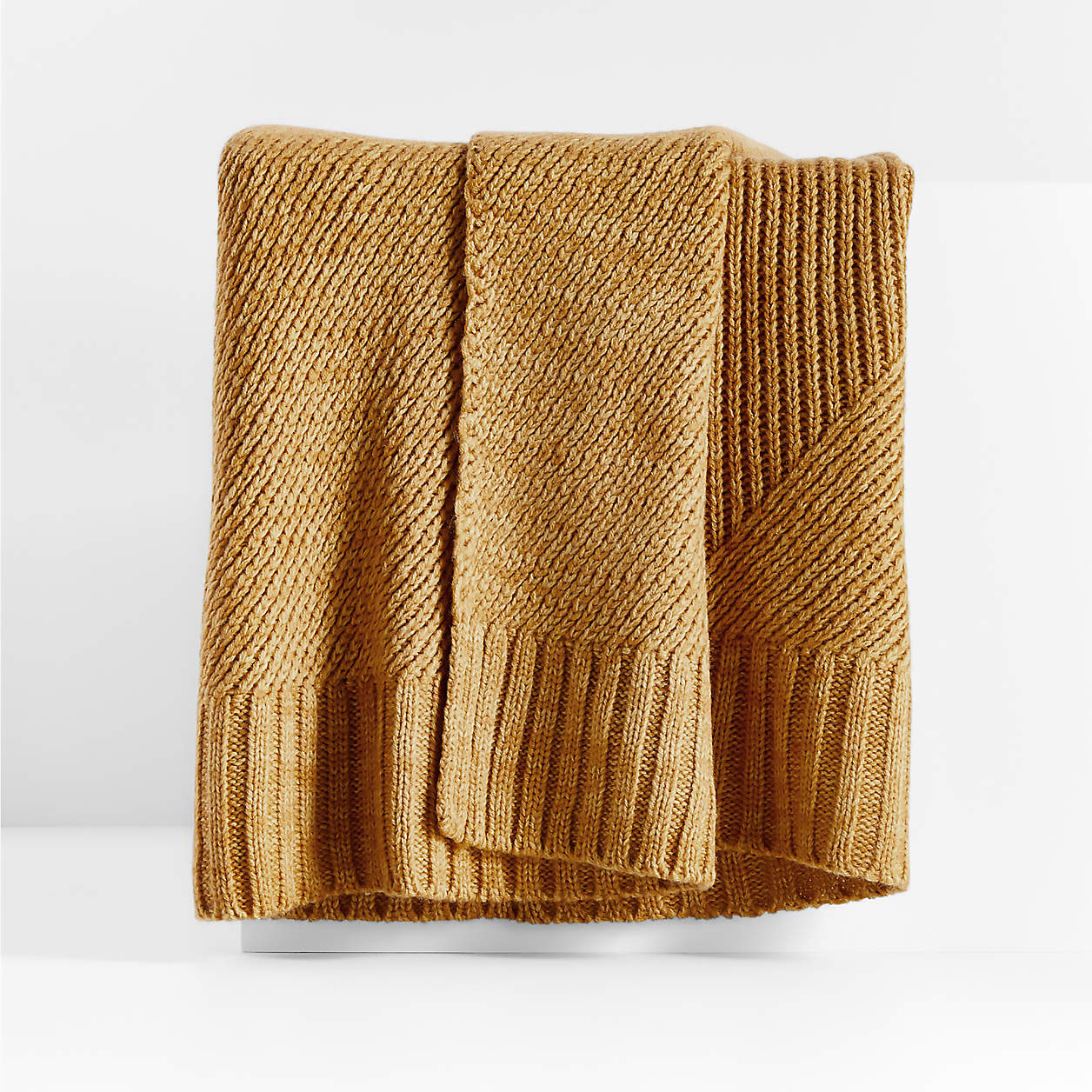 Equinox 70"x55" Cream Sweater Knit Throw Blanket.