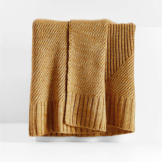 Sweater Knit 70"x55" Tupelo Honey Yellow Throw Blanket