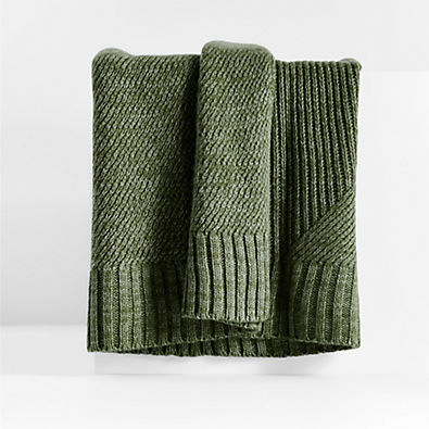 View Sweater Knit 70"x55" Verte Green Throw Blanket details