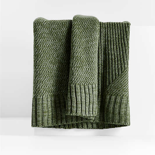 Sweater Knit 70"x55" Verte Green Throw Blanket