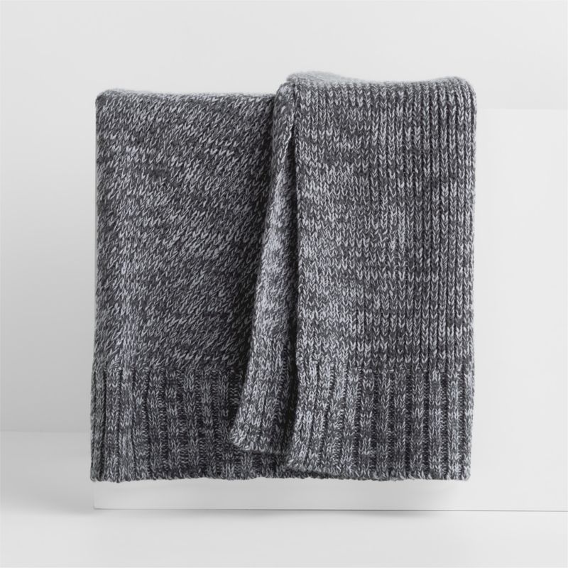 Sweater Knit 70"x55" Storm Grey Throw Blanket - image 0 of 6