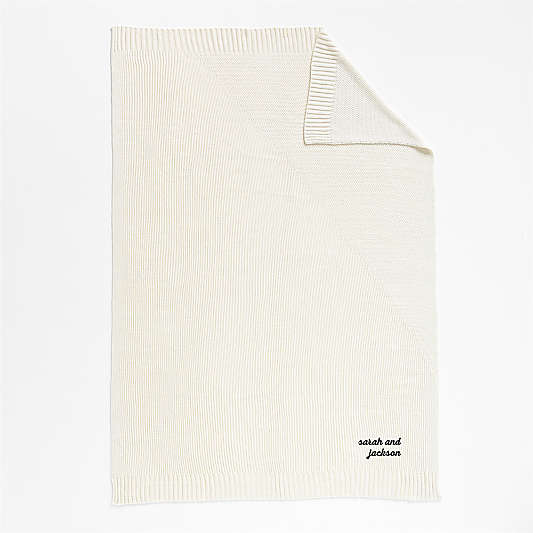 Sweater Knit 70"x55" Cream White Throw Blanket