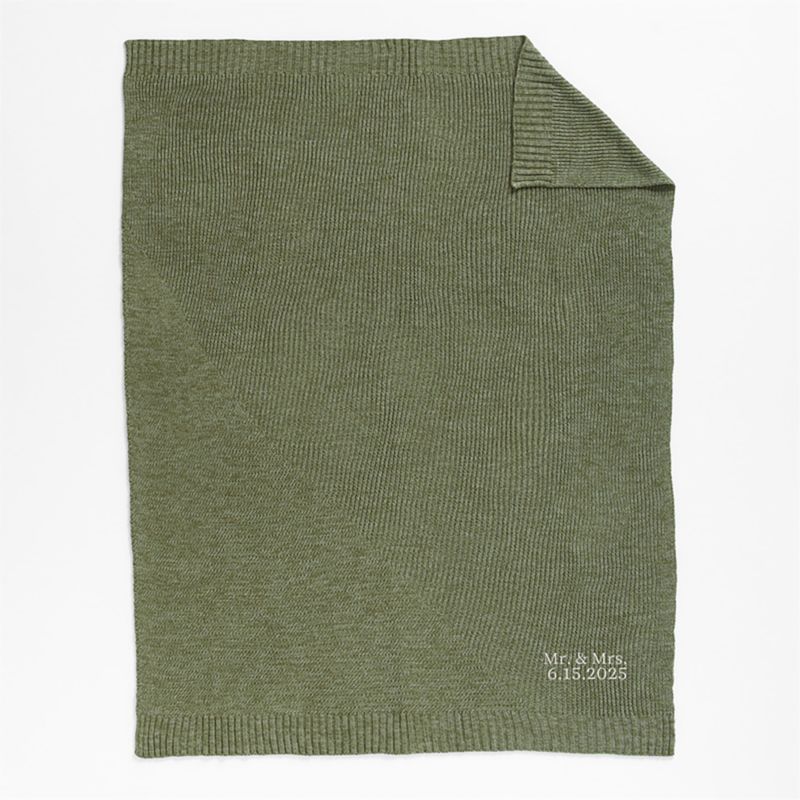 Sweater Knit 70"x55" Verte Green Throw Blanket - image 7 of 10