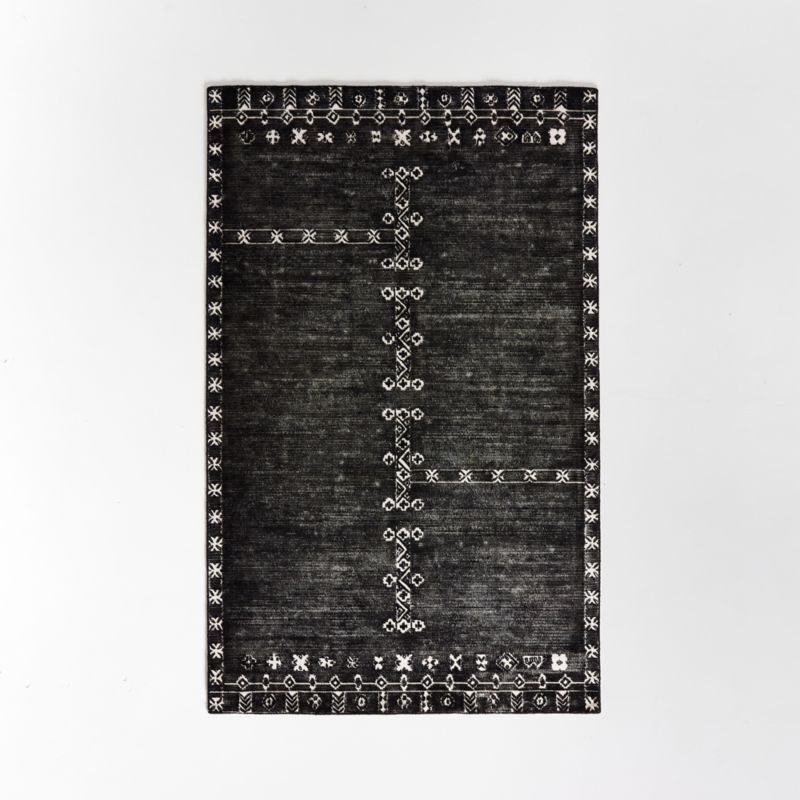 Erria Black Area Rug 5'x8' + Reviews Crate & Barrel Canada