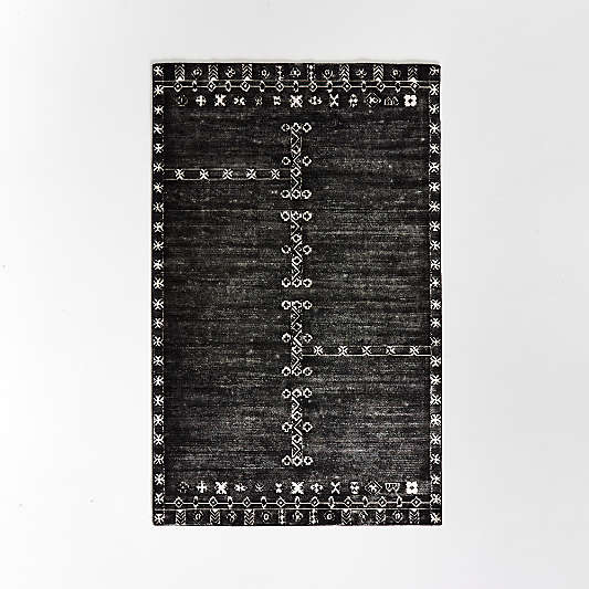 Erria Black Area Rug 6'x9'