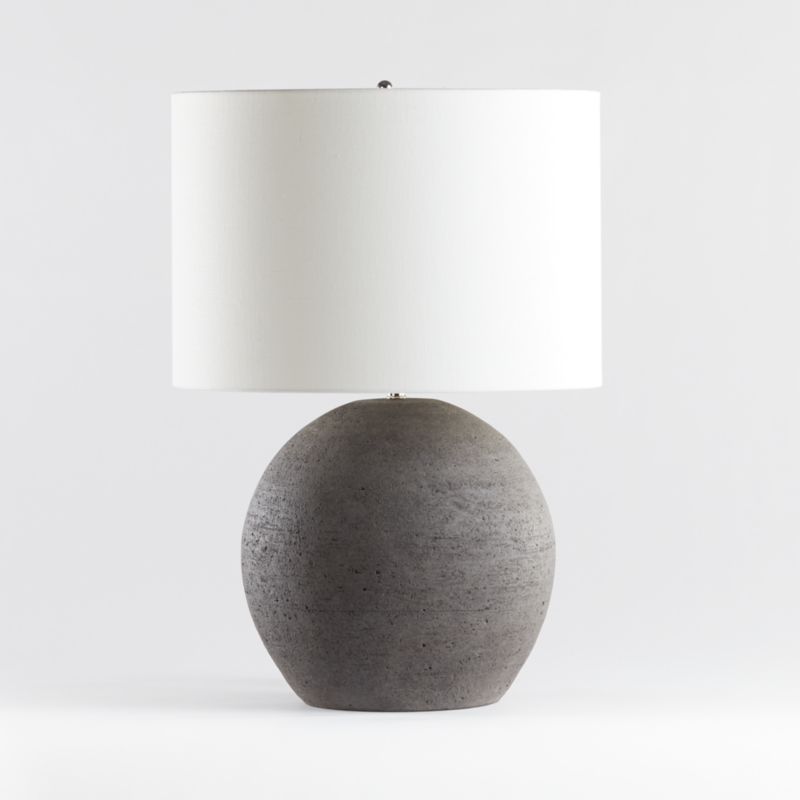Esphera Grey Round Table Lamp Bedroom, Crate And Barrel Lamp Table