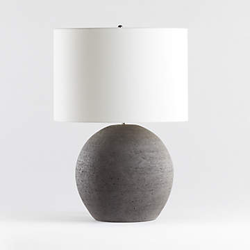 Quinn Grey and White Table Lamp + Reviews