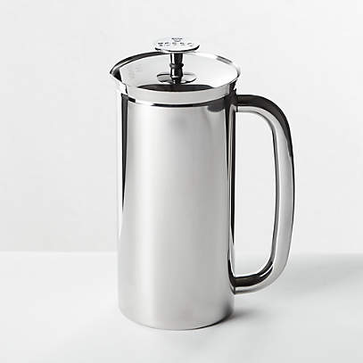 Bodum Chambord Stainless Steel 34-oz. French Press with Walnut Wood Handle | Crate & Barrel