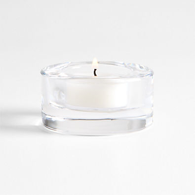 View Essential Modern Short Glass Tealight Candle Holder details