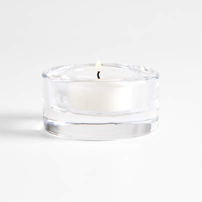 Essential Modern Short Glass Tealight Candle Holder