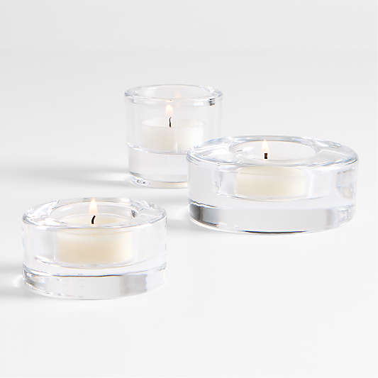 Essential Modern Short Glass Tealight Candle Holder