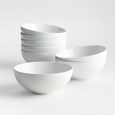 View Aspen 7" Porcelain Cereal Bowls, Set of 8 details