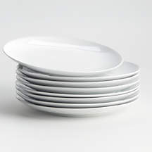 Aspen Porcelain Coupe Dinner Plates, Set of 8 + Reviews | Crate & Barrel