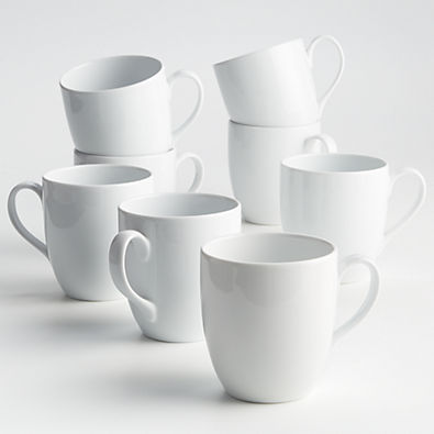 View Aspen 15-oz. Porcelain White Mugs, Set of 8 details