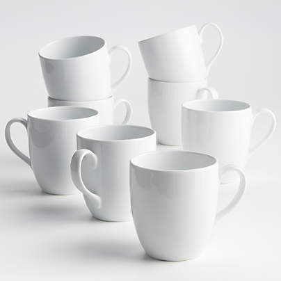 Aspen 15-oz. White Mugs, Set of 8